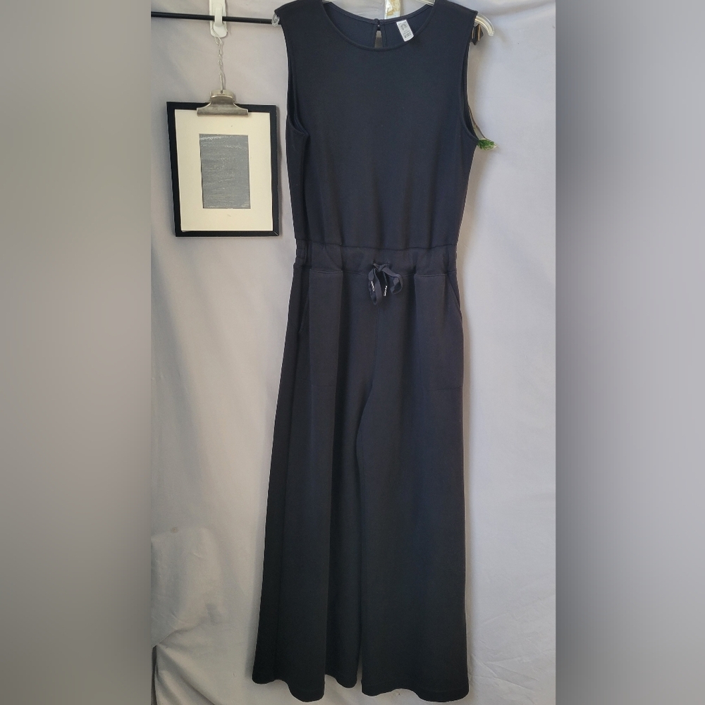 Spanx Airessentials Sleeveless Wide Leg Jumpsuit Black L